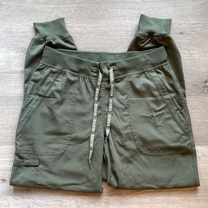 Medcouture olive green jogger scrubs